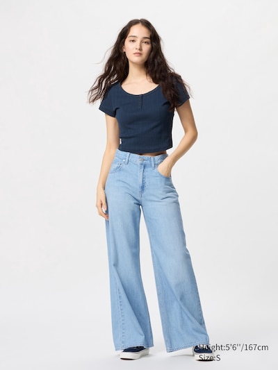 Pointelle Henley Neck T-Shirt