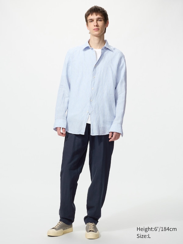 100% Premium Linen Shirt (Stripe)