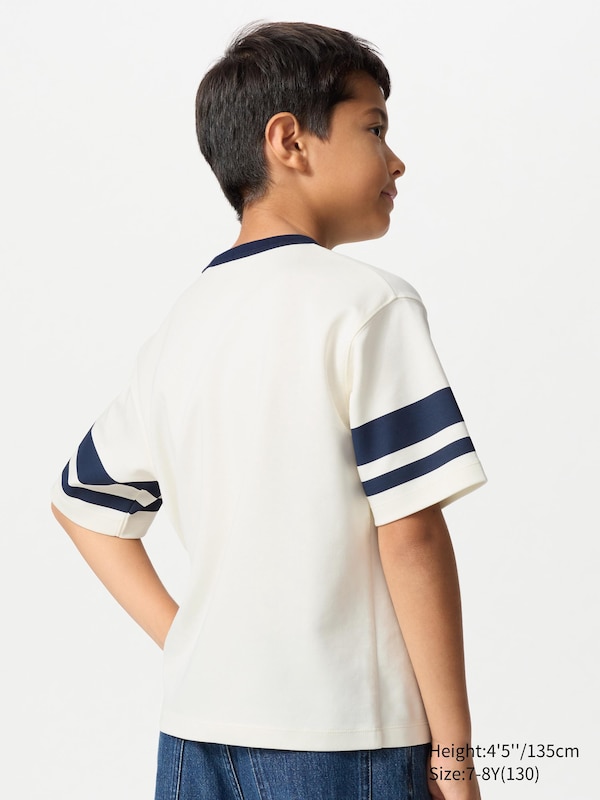 AIRism Cotton Crew Neck T-Shirt (Graphic, Line)