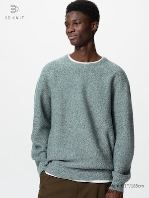 3D Knit Seamless Crew Neck Jumper