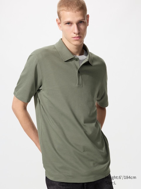 Uniqlo - Polo Airism En Piqué De Coton - Vert Olive - S