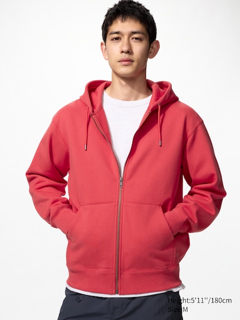Uniqlo - Sweat Zippé À Capuche - Rouge - L