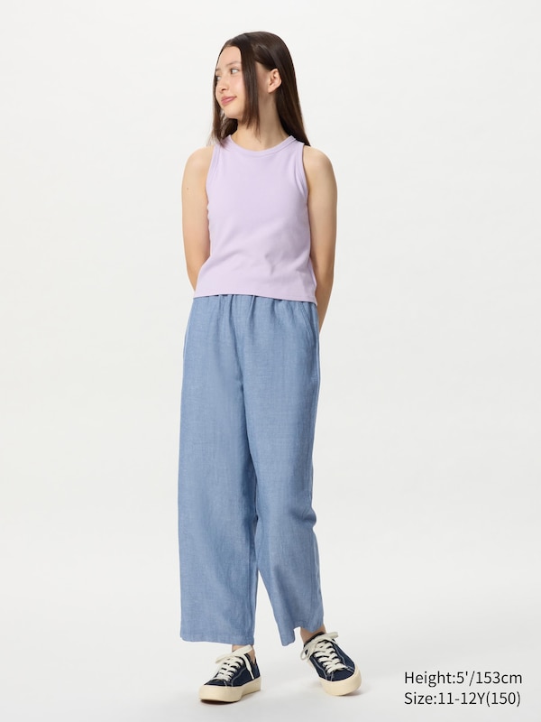 Pantalon large en lin mélangé