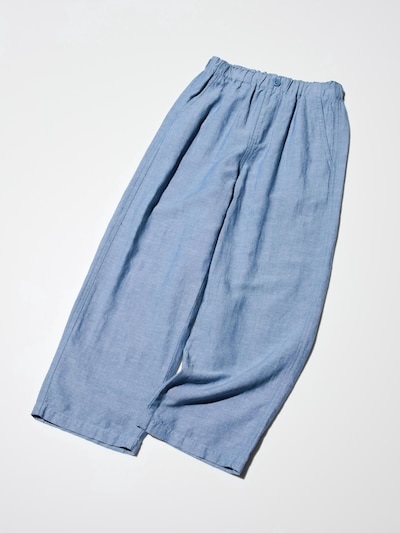 Linen Blend Wide Easy Pants