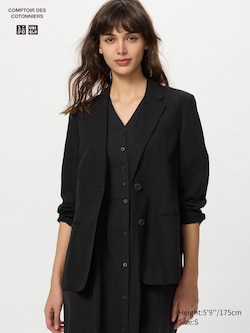 Linen Blend Barrel Leg Trousers (Long)