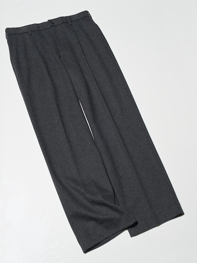 Pleated Wide Trousers (Brushed Jersey)