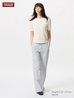 Cotton Linen Straight Trousers