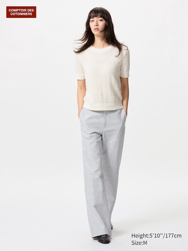 Cotton Linen Straight Trousers