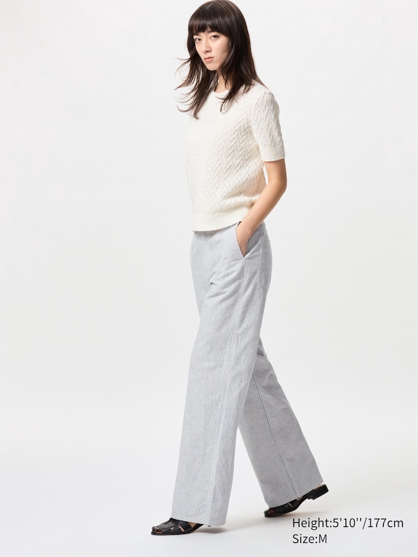 Cotton Linen Straight Trousers