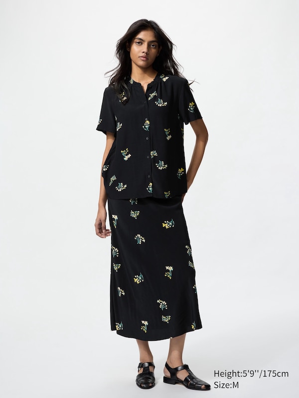 Blouse en viscose imprimée (manches courtes)