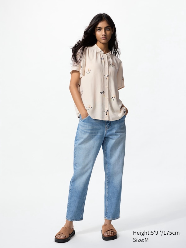 Blouse en viscose imprimée (manches courtes)