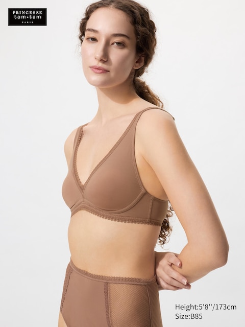 Uniqlo - Soutien-Gorge Triangle Sans Armatures (Microfibre) - Marron - C95