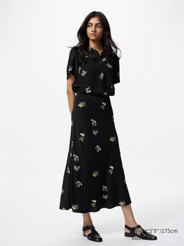 Rayon Skirt (Long, Printed)