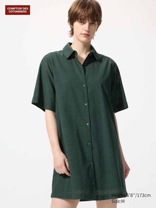 Cotton Embroidered Short Dress
