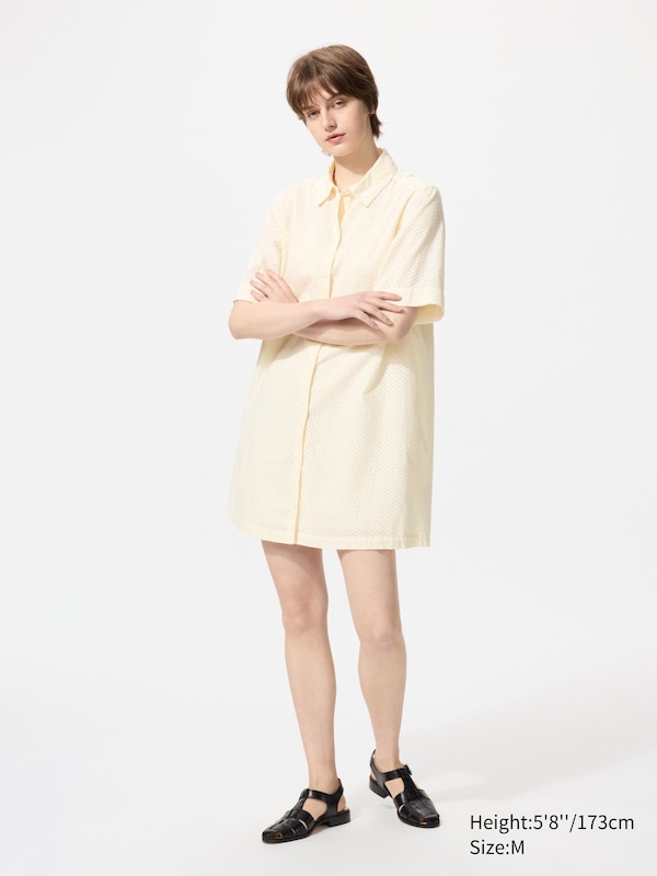 Cotton Embroidered Short Dress