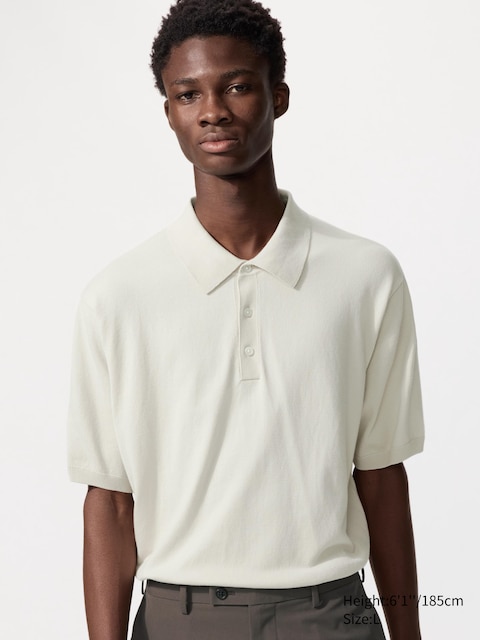 Uniqlo - Polo En Maille (Manches Courtes, Lavable En Machine) - Nude - S