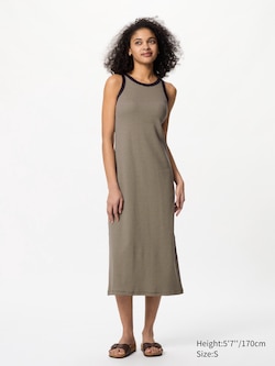 Ribbed Bra Dress (Sleeveless, Stripe)