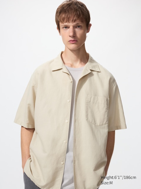 Uniqlo - Chemise En Lin Et Coton Mélangés - Beige - Xs