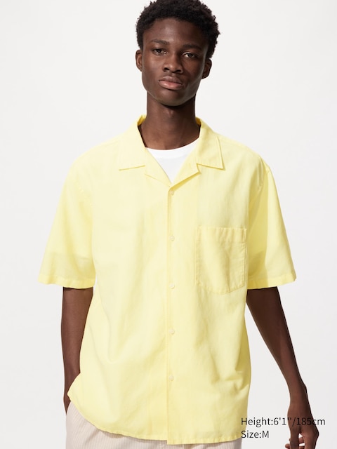 Uniqlo - Chemise En Lin Et Coton Mélangés - Jaune - 3XL
