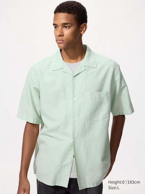Uniqlo - Chemise En Lin Et Coton Mélangés - Vert - S