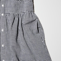 Linen Blend V Neck Dress Short Sleeve