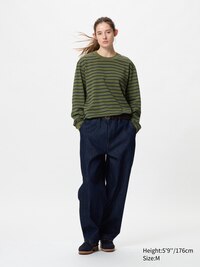 AIRism Cotton Crew Neck T-Shirt (Stripe)