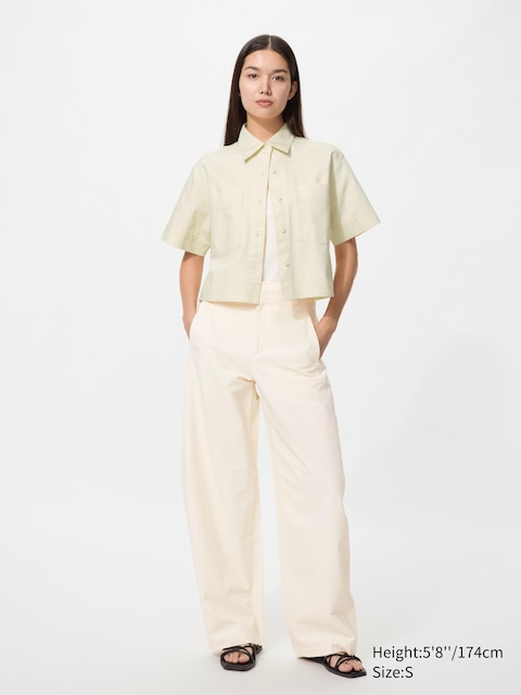 Uniqlo - Pantalon Barrel En Jersey (Long) - Blanc Cassé - L