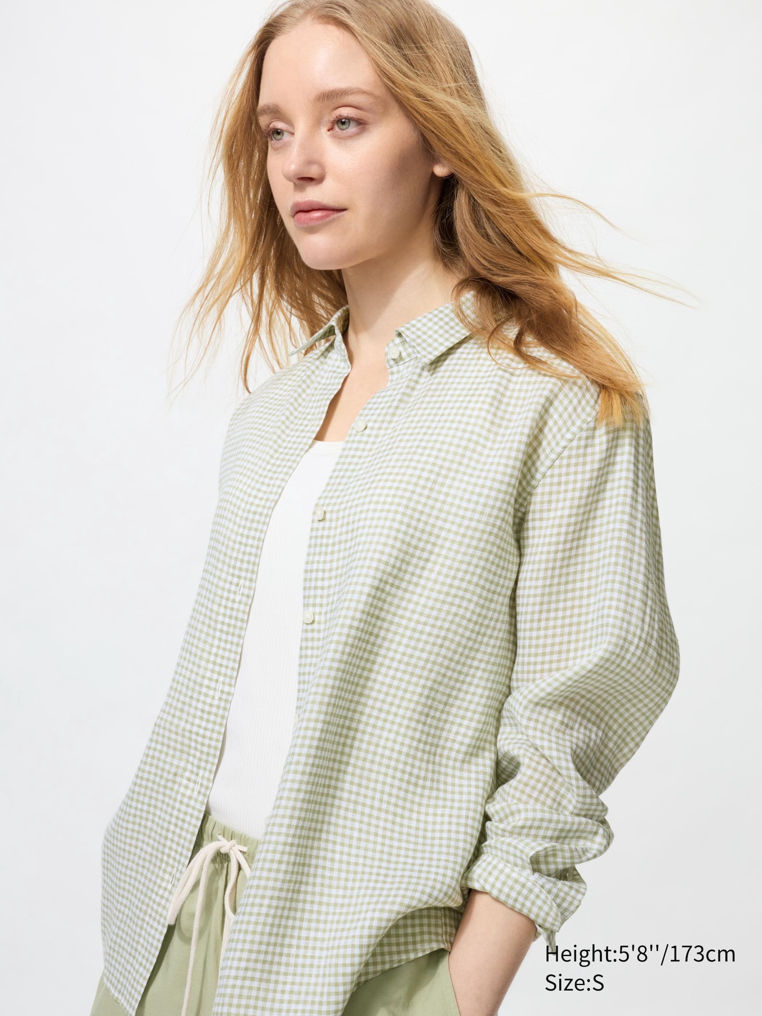 Chemise 100% Lin Premium (Motif Vichy) pour Femme | UNIQLO FR
