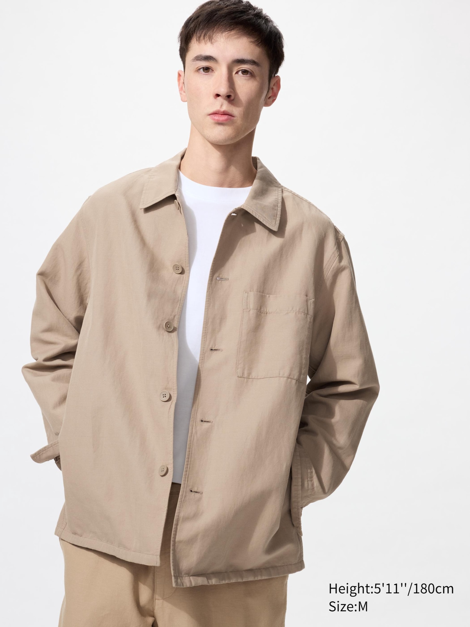 Linen Blend Shirt Jacket