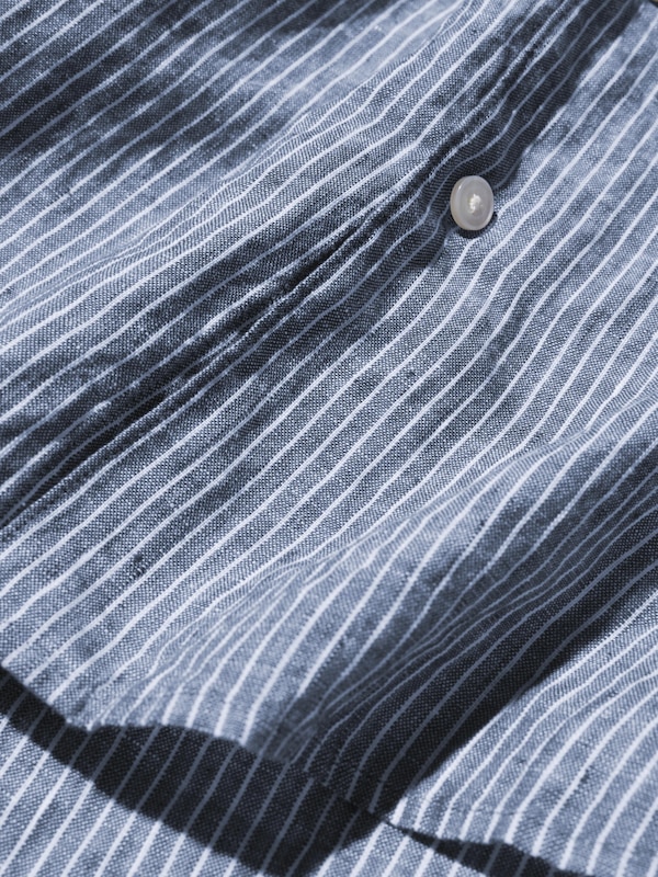Chemise 100% Lin Premium (Col officier, rayée)