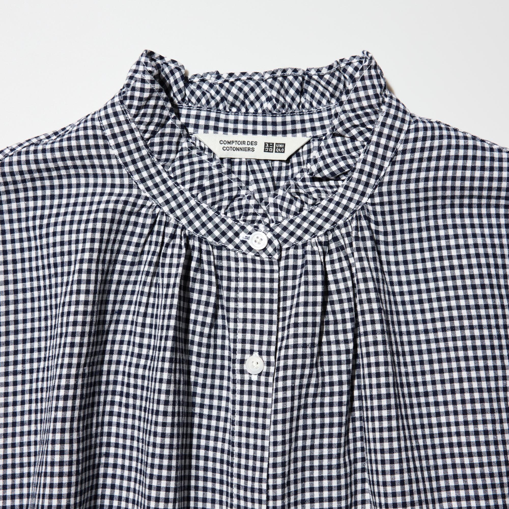 Blouse Uniqlo X Paul & Joe UT à Volants Et Ruban - Manches 3/4, Taille XL, Motif Fleurs Et Chats