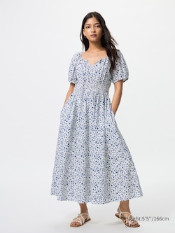 Robe à manches volumineuses (Imprimée, Manches courtes)