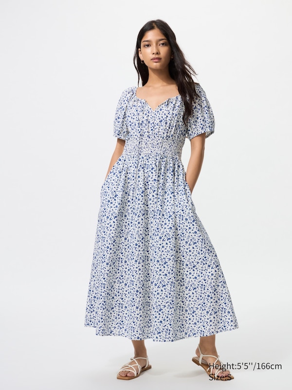 Volume Sleeve Dress (Short Sleeve, Print)