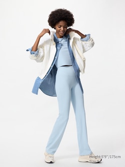 AIRism Soft Ribbed Flare Leggings (Longer)