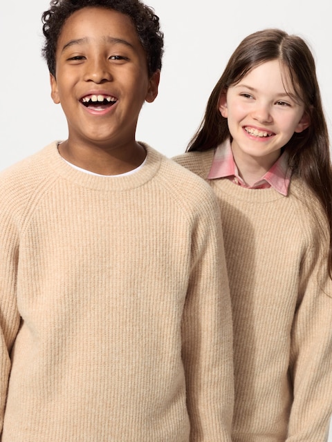 Uniqlo - Jersey Punto Suave Soufflé - 9-10 Años (140Cm) Beige Unisex Niño
