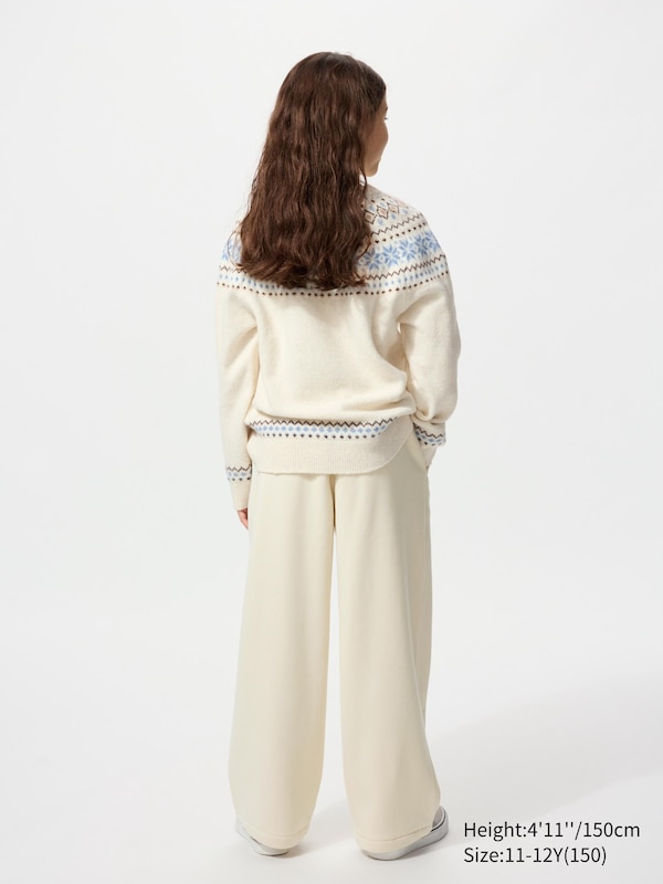 Pile Lined Sweat Wide Trousers