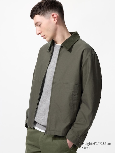 Uniqlo - Chaqueta Corta - S Verde Oliva Hombre