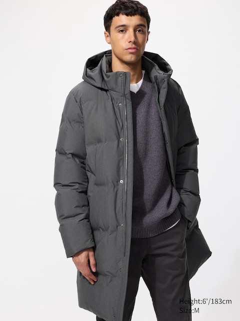 Uniqlo - Abrigo Plumas Sin Costuras - 3XL Gris Hombre