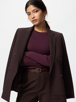 3D Knit 100% Merino Trui (Rib, Ronde Hals)