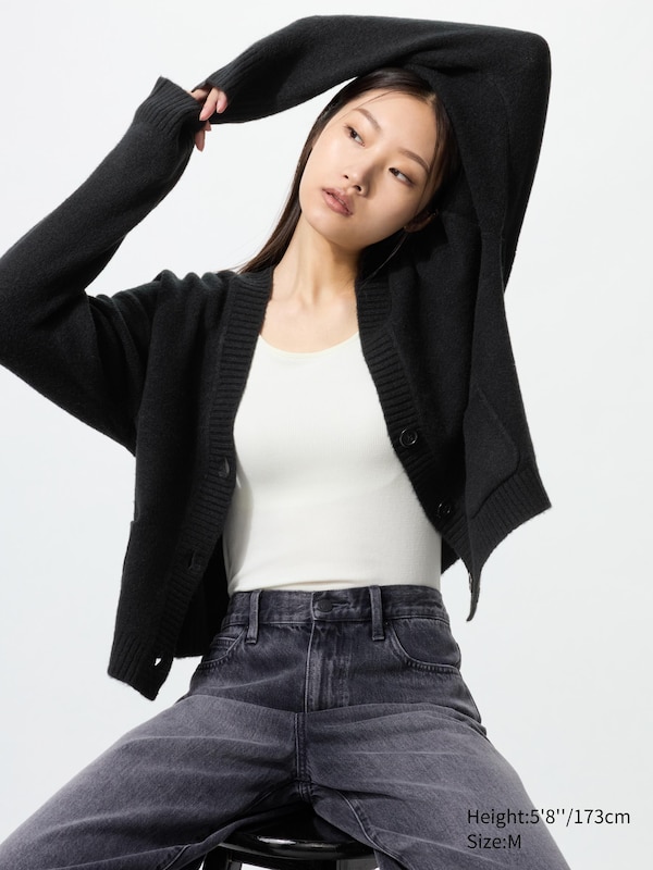 Cardigan court en maille soufflée Yarn™ pour Unisexe | UNIQLO FR