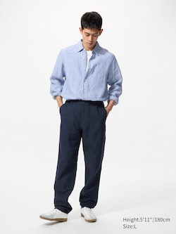Linen Blend Relaxed Trousers (Longer)