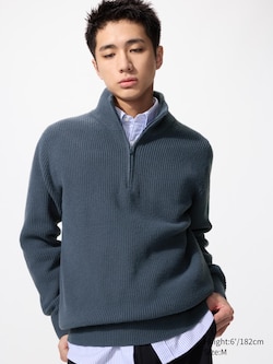 Pull col zippé en maille soufflée Yarn™