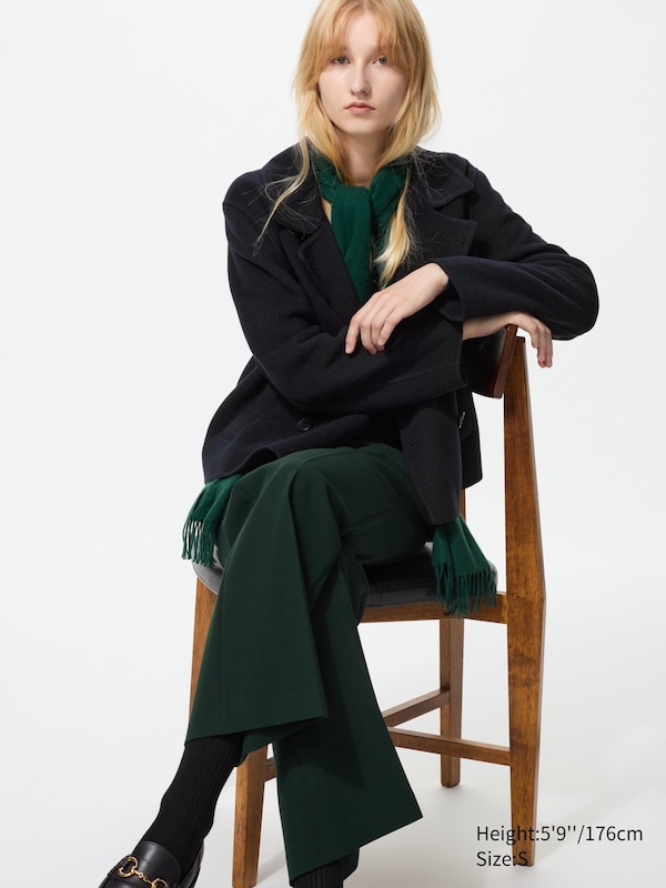 Manteau court en laine mélangée (Oversize)