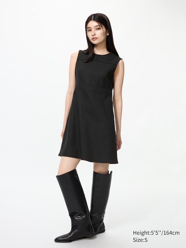 Double-Faced Mini Dress (Sleeveless)