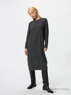 white christmas dresses Uniqlo Cream Relaxed Fit T-Shirt Dress main image 1