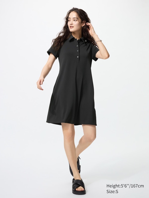 Crepe Jersey Polo Mini Dress (Short Sleeve)