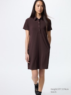Crepe Jersey Polo Mini Dress (Short Sleeve)