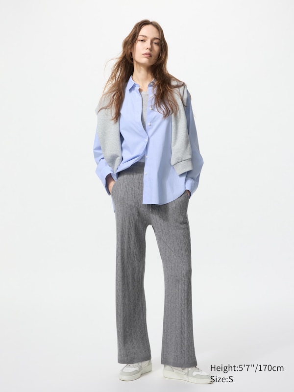 Washable Knit Cable Trousers