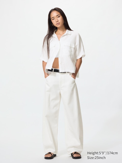 Uniqlo - Jean Baggy Incurvé - Blanc - 25Inch