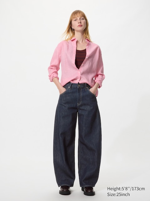 Uniqlo - Jean Baggy Incurvé - Bleu Marine - 23Inch